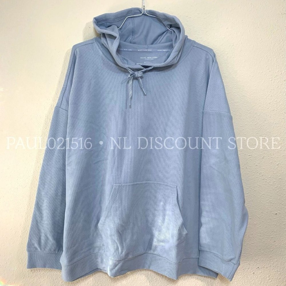 ANDREW MARC NEW YORK Ladies' Cozy Hoodie, Blue, Sizes XXL 2X